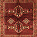 Round Machine Washable Persian Orange Traditional Area Rugs, wshtr713org