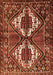 Serging Thickness of Machine Washable Persian Orange Traditional Area Rugs, wshtr714org