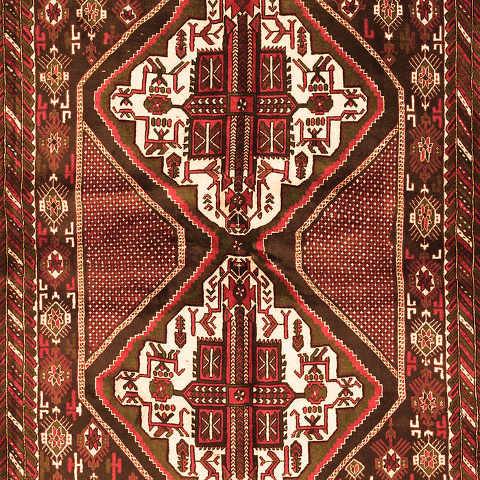 Serging Thickness of Machine Washable Persian Orange Traditional Area Rugs, wshtr714org