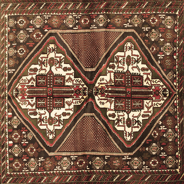 Square Persian Brown Traditional Rug, tr714brn