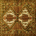 Square Persian Yellow Traditional Rug, tr714yw