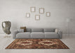 Machine Washable Persian Brown Traditional Rug in a Living Room,, wshtr714brn