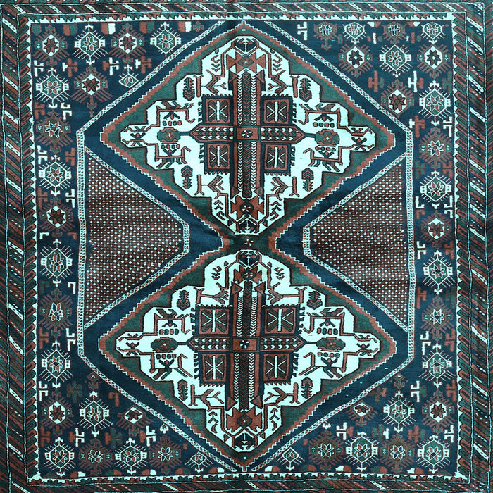 Square Machine Washable Persian Light Blue Traditional Rug, wshtr714lblu