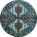 Round Persian Light Blue Traditional Rug, tr714lblu