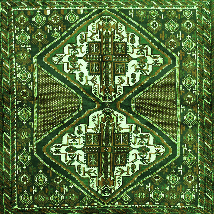 Serging Thickness of Persian Green Traditional Rug, tr714grn