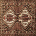 Square Machine Washable Persian Brown Traditional Rug, wshtr714brn