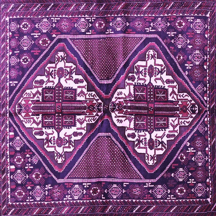Square Machine Washable Persian Purple Traditional Area Rugs, wshtr714pur
