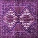 Square Machine Washable Persian Purple Traditional Area Rugs, wshtr714pur