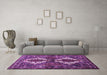 Machine Washable Persian Purple Traditional Area Rugs in a Living Room, wshtr714pur