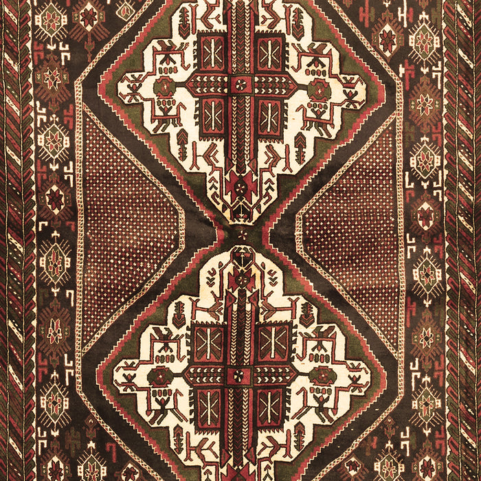 Machine Washable Persian Brown Traditional Rug, wshtr714brn