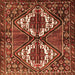 Round Machine Washable Persian Orange Traditional Area Rugs, wshtr714org