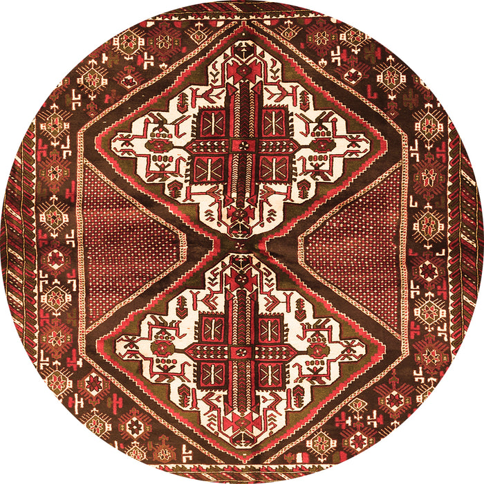 Square Persian Orange Traditional Rug, tr714org