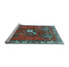 Sideview of Machine Washable Persian Light Blue Traditional Rug, wshtr715lblu