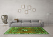 Machine Washable Persian Green Traditional Area Rugs in a Living Room,, wshtr715grn