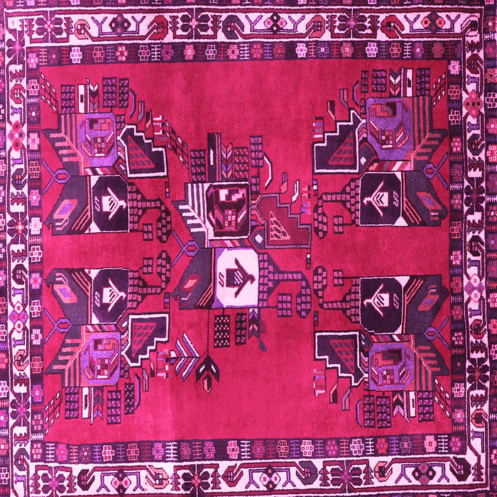 Square Machine Washable Persian Pink Traditional Rug, wshtr715pnk
