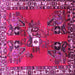 Square Machine Washable Persian Pink Traditional Rug, wshtr715pnk