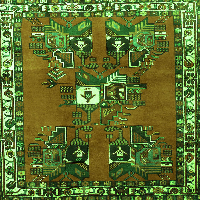 Serging Thickness of Persian Green Traditional Rug, tr715grn