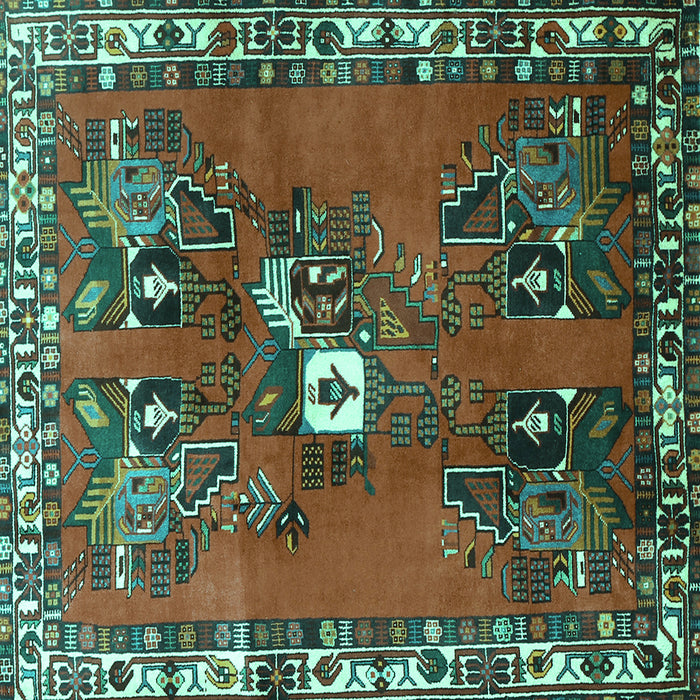 Square Persian Turquoise Traditional Rug, tr715turq