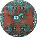 Round Persian Light Blue Traditional Rug, tr715lblu