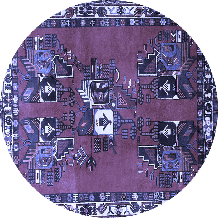 Round Persian Blue Traditional Rug, tr715blu