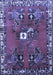 Machine Washable Persian Blue Traditional Rug, wshtr715blu