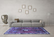 Machine Washable Persian Blue Traditional Rug in a Living Room, wshtr715blu