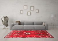 Machine Washable Persian Red Traditional Rug, wshtr715red