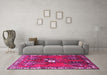 Machine Washable Persian Pink Traditional Rug in a Living Room, wshtr715pnk