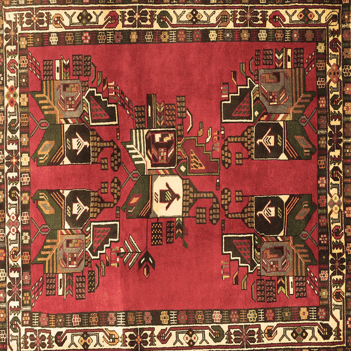 Square Persian Brown Traditional Rug, tr715brn