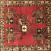 Square Persian Brown Traditional Rug, tr715brn