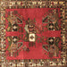 Square Machine Washable Persian Brown Traditional Rug, wshtr715brn