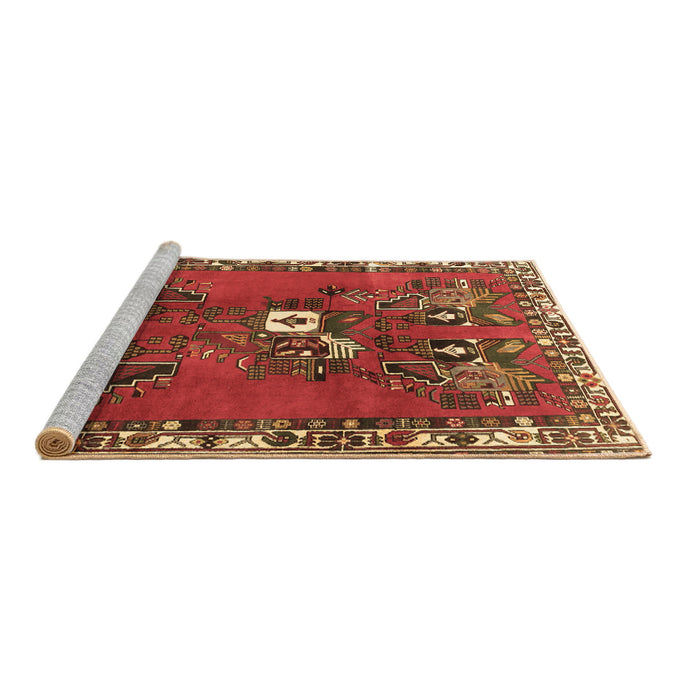 Sideview of Machine Washable Persian Brown Traditional Rug, wshtr715brn