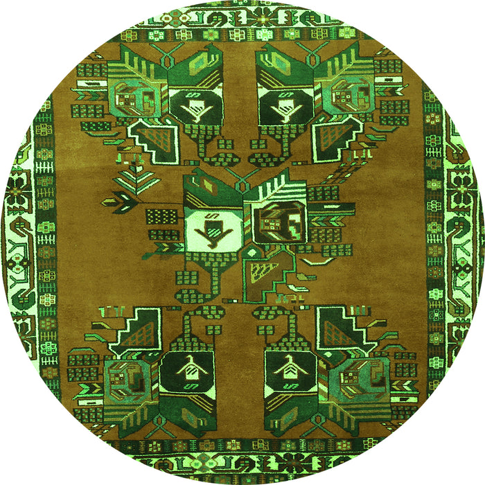 Square Persian Green Traditional Rug, tr715grn