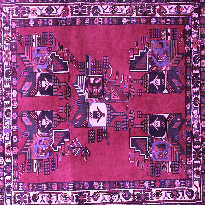 Square Machine Washable Persian Purple Traditional Area Rugs, wshtr715pur