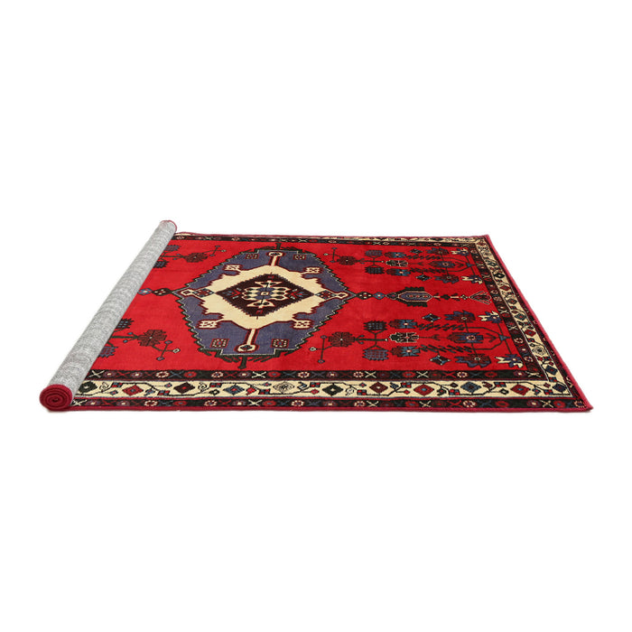Sideview of Machine Washable Traditional Brown Rug, wshtr716