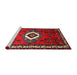 Sideview of Machine Washable Traditional Brown Rug, wshtr716