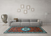 Machine Washable Persian Light Blue Traditional Rug in a Living Room, wshtr716lblu