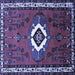 Square Persian Blue Traditional Rug, tr716blu