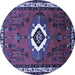 Round Persian Blue Traditional Rug, tr716blu