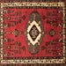 Square Machine Washable Persian Brown Traditional Rug, wshtr716brn