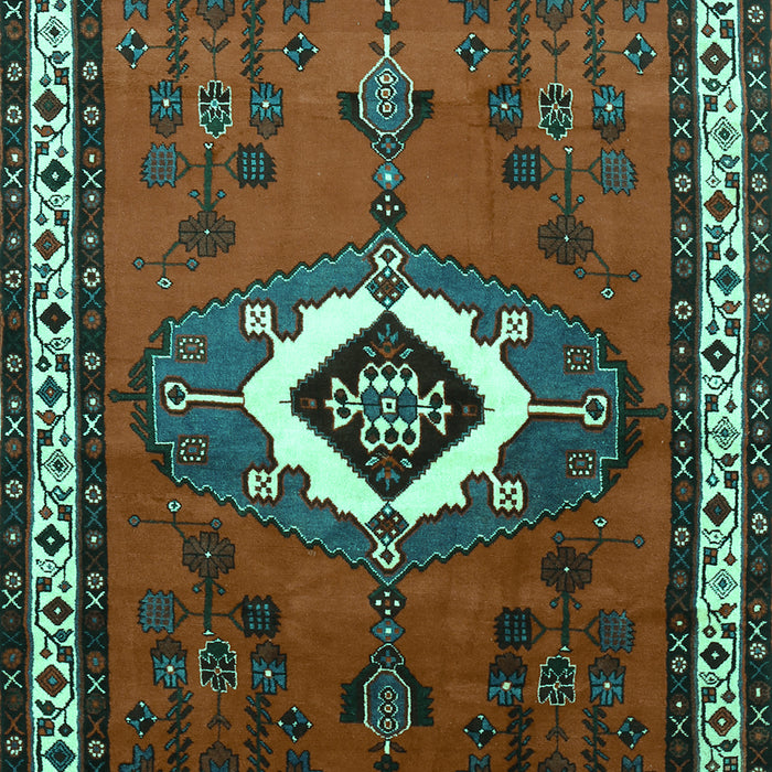 Machine Washable Persian Turquoise Traditional Area Rugs, wshtr716turq