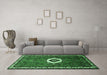 Machine Washable Persian Emerald Green Traditional Area Rugs in a Living Room,, wshtr716emgrn