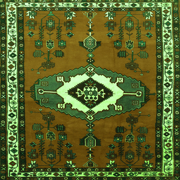 Serging Thickness of Persian Green Traditional Rug, tr716grn