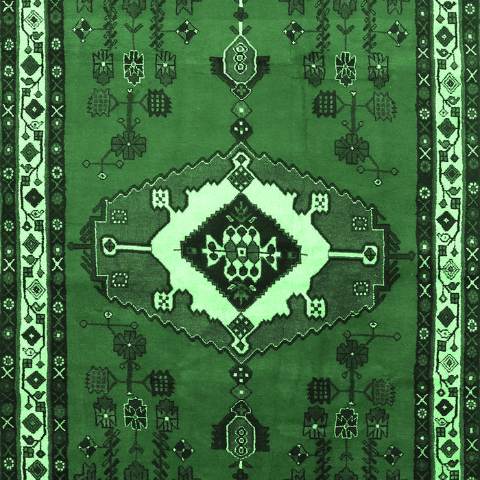 Machine Washable Persian Emerald Green Traditional Area Rugs, wshtr716emgrn