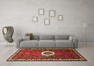 Machine Washable Persian Brown Traditional Rug in a Living Room,, wshtr716brn