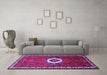 Machine Washable Persian Purple Traditional Area Rugs in a Living Room, wshtr716pur