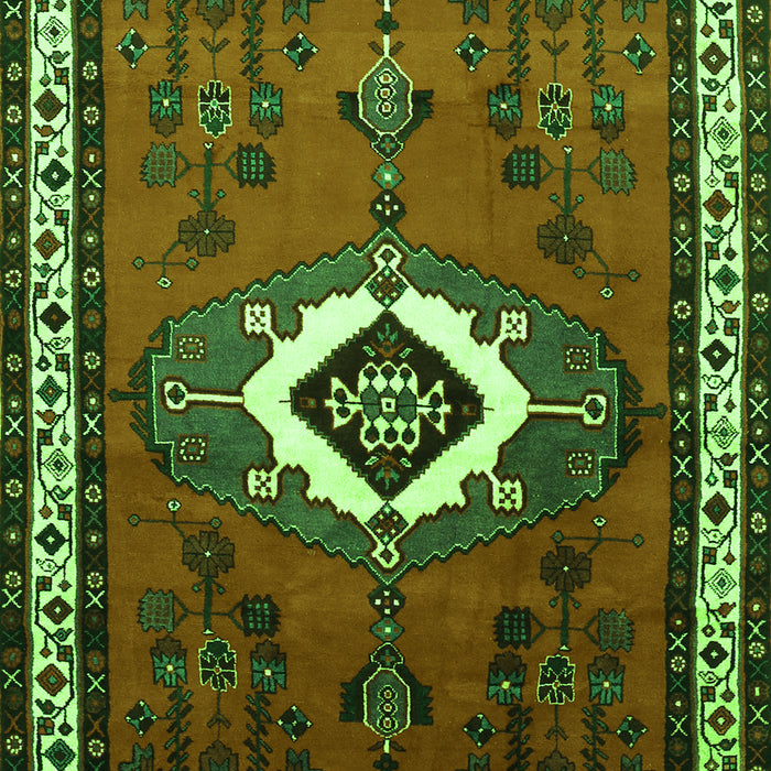 Serging Thickness of Machine Washable Persian Green Traditional Area Rugs, wshtr716grn