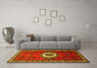 Machine Washable Persian Yellow Traditional Rug in a Living Room, wshtr716yw