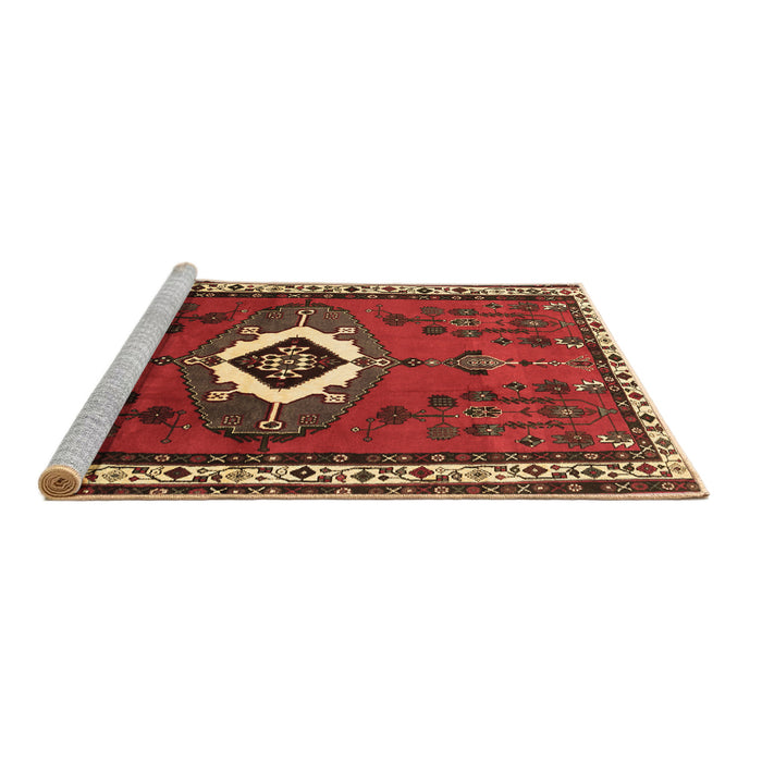Sideview of Machine Washable Persian Brown Traditional Rug, wshtr716brn