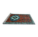 Sideview of Machine Washable Persian Light Blue Traditional Rug, wshtr716lblu